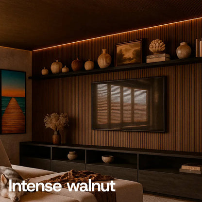 Peel & Stick Slatted Wall Panels – DIY Laminate Wood Look Decor